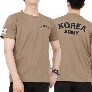 로카티 반팔 브라운 갈색 ROKA 티셔츠 코리아아미 반티 쿨티