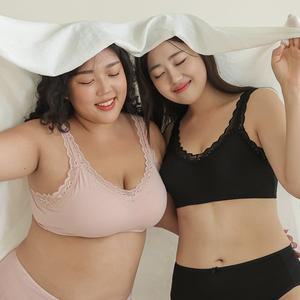 [공구우먼] [제작] 코튼 레이스 브라탑 72341 빅사이즈 여성속옷