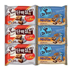 오리온 닥터유 에너지바 미니 330g+단백질바 미니 337.5gx각3개(총6개)