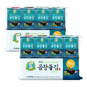 [성경김본사] 지도표 성경김 녹차 곱창돌김 4g 16봉 2개(총32봉)