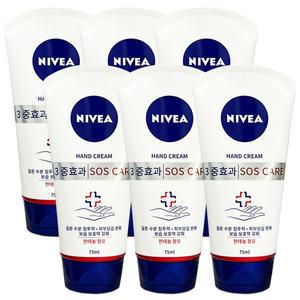 니베아 SOS 케어 핸드 크림 75ml x 6개