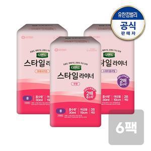 스타일 라이너 여성 무향 스위트플로럴 프레시가든 롱 28매x6팩
