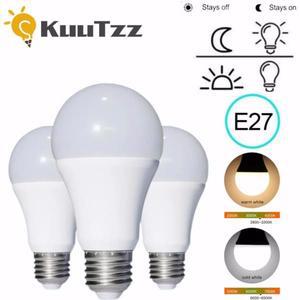 E27 LED 황혼에서 새벽까지 전구 센서 야외 조명 AC 85-265V 주간 야간 자동 켜기/끄기 스마트 램프 5W 7W