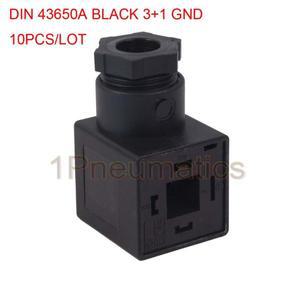 플러그 풋 DIN43650A 코일 커넥터 가스켓 및 나사 포함 3 + 1GND   10PCs/로트 18mm