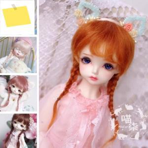 Miucat bjd 인형 가발 모헤어, 13 112, 금발 다크 브라운 레드, 8-9 인치, 7-8 6-7 5-6 4-5 3-4