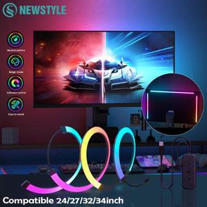 RGB 컴퓨터 모니터 화면 조명 스트립 주변 백라이트 LED 디스플레이 동기화 APP 제어 게임 룸 장식 DIY 24-