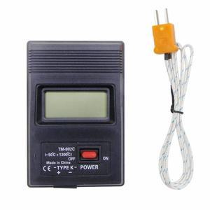 TM-902C 검정색 K 유형 디지털 LCD 온도 감지기 온도계 산업용 열 감지기 미터 + 열전대 프로브