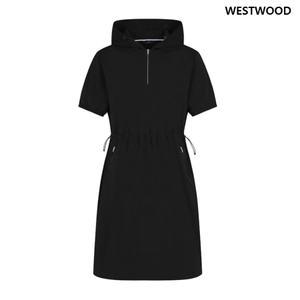 [AK플라자] [웨스트우드] 여성 후드 우븐 집업 원피스_WP2WCOP452 BK