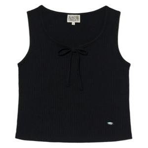 마리떼 여성 RIBBON CROP 슬리브리스 티 MFG45USV103 BLK WHT