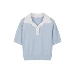 여성 배색카라 반팔 스웨터EPE2ER2100