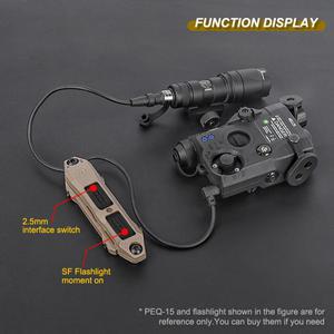 WADSN 전술 이중 기능 압력 스위치 에어소프트 PEQ-15 NGAL M600 M300 스카우트 손전등 권총 무기 액세서리