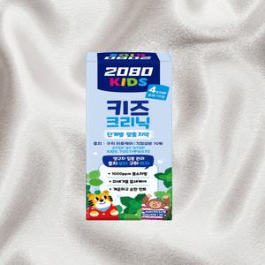 2080치약 키즈크리닉 치약 4단계 순한민트맛 충치예방 80g 6개