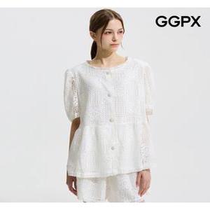 [GGPX]데이트룩 펀칭 레이스 블라우스 (GP6SH048F)