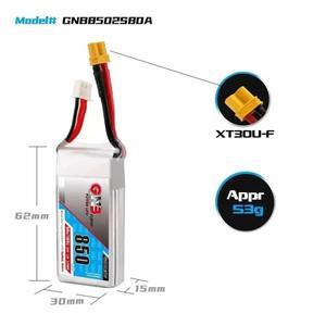 가오넝 GNB 850mAh 2S 7.4V 3S 11.1V 4S 14.8V 5S 18.5V 6S 22.2V 80C 리포 배터리 (XT30 플러그 포함) RC