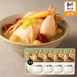 '무더운 원기 회복' 목우촌 생생 녹두 삼계탕(냉장) 1kg x 4개/100% 국내산/체력보강/복날/삼계탕