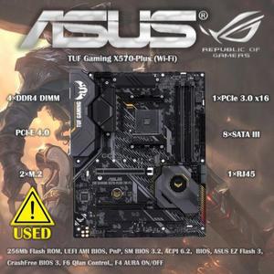ASUS AM4 TUF 게이밍 X570 Plus 와이파이 Zen 3 5000 및 세대 ATX 마더보드, PCIe 듀얼 M.2