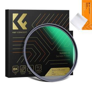 K&F Concept 52mm NANO-X PRO 1/4 블랙 미스트 디퓨전 필터 8K AGC Glass Black Mist Diffusion Filter + Cloth