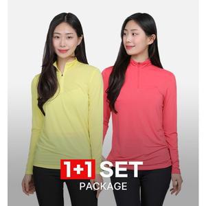 [이지바이]1+1 BFL 반해 여성 기능성 집업 긴팔 티셔츠(KP4OP2LT037W)