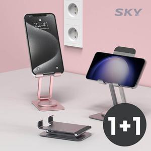 [1+1] 스카이 웰 ES10XS 메탈 접이식 360도 회전 스마트폰 태블릿 탁상용 거치대