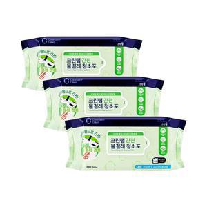 간편 물걸레 청소포 대형 40매 x 3개 / 청소물티슈 일회용