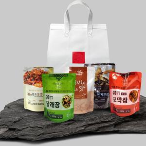 반찬 설 명절 선물세트 5종(생굴무침+달래장+달래새우장+깐새우장+양념꼬막장)330g