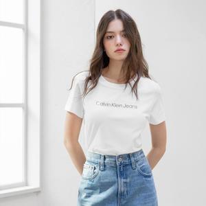 [CK] 2color 여성 슬림핏 인스티튜셔널 로고 반팔 티셔츠 47AB803