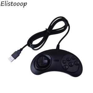 새로운 유선 USB 클래식 게임 패드 6 버튼 SEGA Genesis/MD PC/2 Y1301 /MAC 메가 드라이브 용 컨트롤러