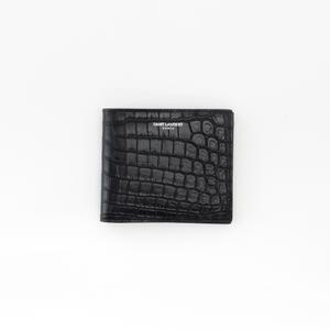 생로랑 크로커다일 프린트 반지갑 BLACK 396307DZEDE1000