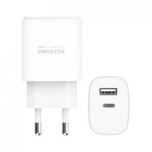 스마텍 GaN PD QC 20W 2포트 고속 가정용충전기 [5V/3A/9V/2.22A/12V/1.67A] 분리형/케이블 미포함