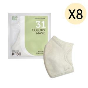 블루본 베이직 KF80 마스크 대형 코코넛화이트 30매X8