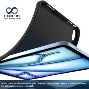 유연한 소프트 TPU 블랙 쉘 후면 커버 태블릿 케이스 iPad Air 13 Pro 11 2024 iPad Air 11 인치 6 6 5 7
