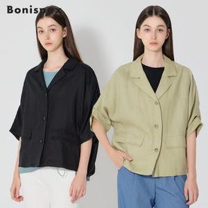 보니스팍스 린넨 100 카라 숏 자켓 (택가격 179000원)