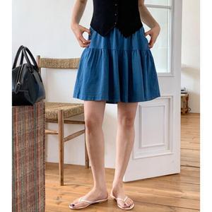 주름 치마반바지 청치마 플레어 A라인 4부 5부 스커트 큐롯팬츠 밴딩