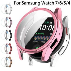 갤럭시 시계 7 용 실리콘 케이스 유리 40MM 44MM 올라운드 스크린 프로텍터 소프트 TPU 보호 커버 시계 6 5 4 케이스