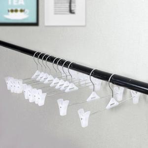 (10p)(화이트) 집게 바지걸이/옷걸이/고정식/일자/치마/걸이/가정용/좁은/공간/회전/고리/길이/조절/내구성