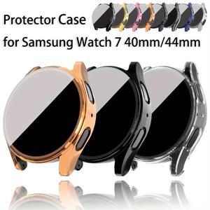 삼성 갤럭시 워치 7-FE 5 4 40/44mm용 TPU 풀 케이스 2개, 커버, 도금 범퍼, 스크린 보호필름, 시계 액세서
