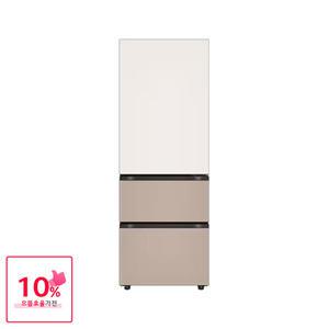 [으뜸효율 대상] LG 디오스 오브제 김치냉장고 324L 글라스 [Z334GBC151S] (베이지/브라운)