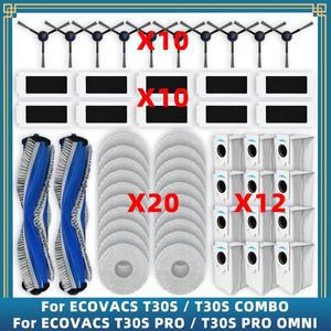 와 호환 ( ECOVACS DEBOT T30S  T30S PRO  T30S PRO OMNI  T30S COMBO )   메인 사이드 브러시 필터  천 먼
