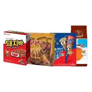 [내일도착] 돼지바 70ml, 6개(6개입, 1개)+월드콘160ml,5개(5개입, 1개)+구구콘 160ml,5개(5개입,1개)+빠삐코130ml,6개(6개입,1개)