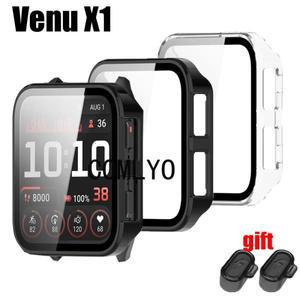 Garmin Venu X1 스마트 시계 케이스 보호 범퍼 PC + 유리 화면 풀 커버 플러그