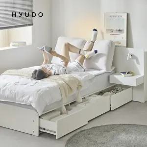 [7월 5% 최종판매가 186,560] 휴도 선유 패브릭 쿠션형 호텔식 LED 서랍형 수납침대 빅서랍 슈퍼싱글 퀸 (SS/Q)