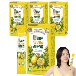 리얼메디온 오늘레몬 유기농 레몬즙 4박스(총56포) NFC 100% 착즙 레몬수 원액 레몬 주스 레몬물 액상 스틱