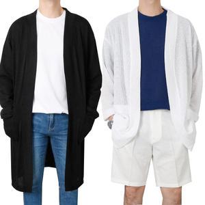 남자 여름 린넨 롱가디건