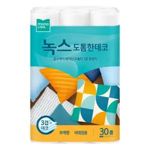 모나리자 도톰한 데코 3겹 30롤 1팩 화장지 녹스 (30m)