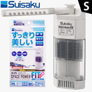 수이사쿠 파워피트 플러스 S M 블랙 화이트 / 코너형 측면 여과기 / 수족관 어항 수조 필터 수질 정화 구피