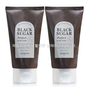 스킨푸드 블랙슈가 퍼펙트 스크럽 폼 180gx2ea 각질케어 모공케어 노페물제거 폼클렌징