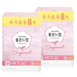 좋은느낌 오리지널 울트라 날개 중형 (36+8)x2팩 /생리대