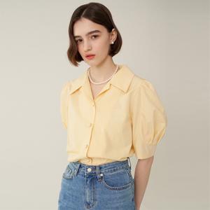 [에프코코로미즈] romantic open collar blouse YE