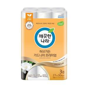 깨끗한나라 허브가든 가드니아 프리미엄 화장지  27mx30개
