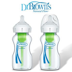 닥터브라운 옵션스플러스 와이드넥 베이직 유리 젖병 270ml 2P